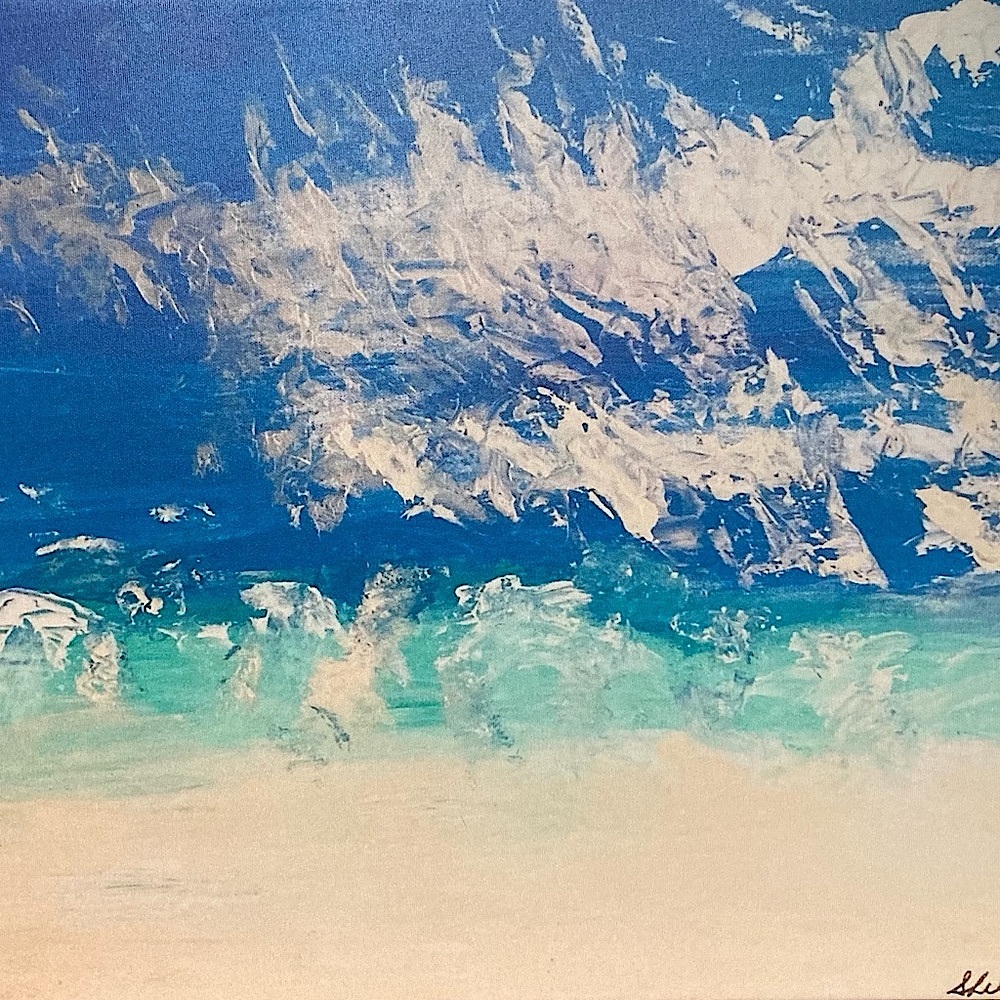 Abstract Blue and Green Art Print from my acrylic